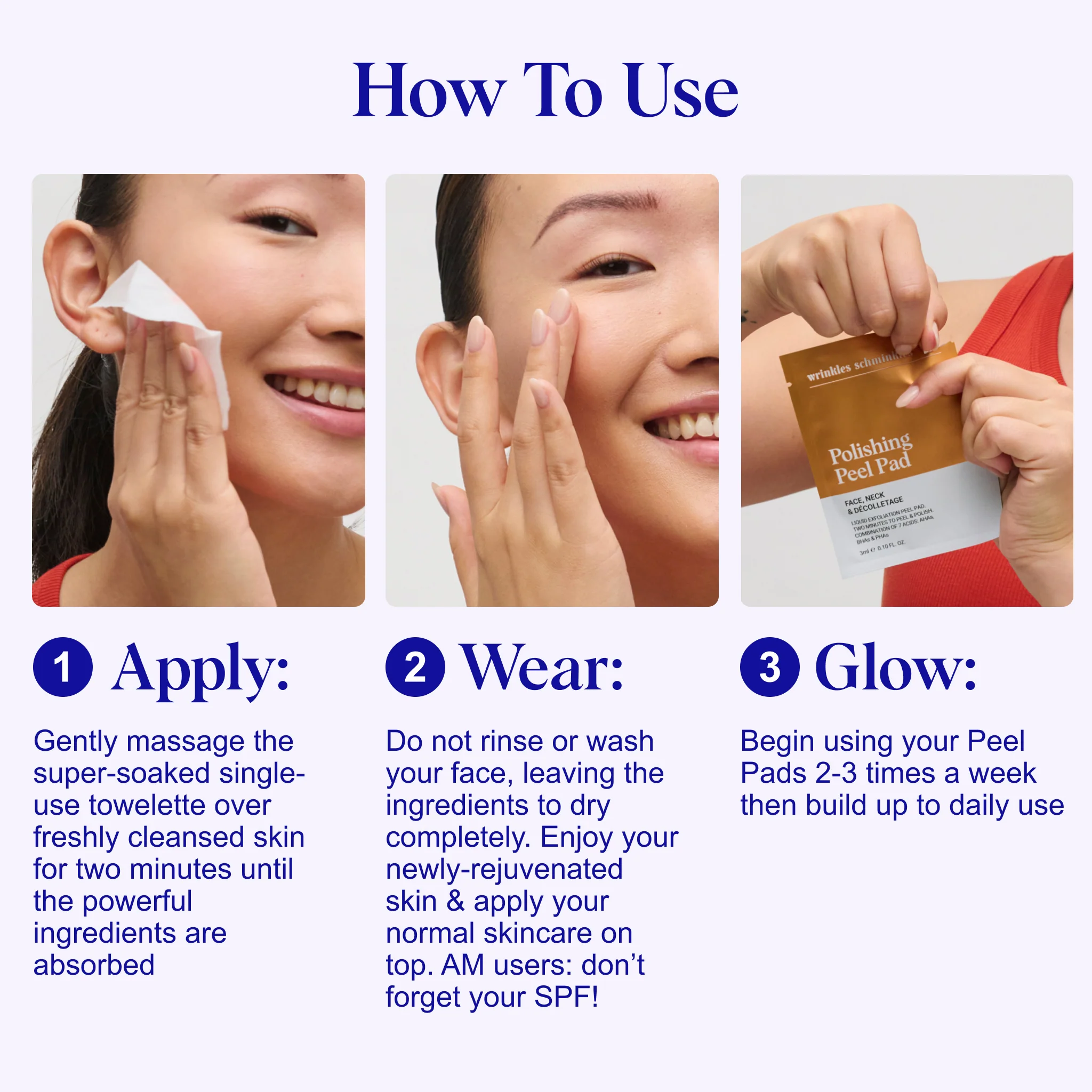 Face, Neck & Décolletage Peel Pads - Set of 5 Towelettes - Image 4